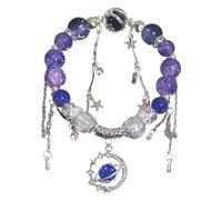 Generisch - Pulsera de acero para hombre (perlas y anillos, diseño de copos de nieve, para varios 8 pulseras, talla única, Plástico