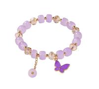 Generisch Pulsera de alambre brasileña de cristal pulsera para niños pulsera de plata estética, A, Resina, No es una piedra preciosa