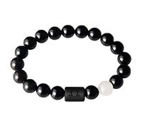 Generisch Pulsera de ámbar con 12 constelaciones de ojo de tigre pulseras elásticas para aliviar el estrés, cuentas de yoga, pulsera de ansiedad ajustable, tobillera grande para, talla única, Acero