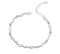 Generisch - Pulsera de color rosa natural, color azul con anillos coreanos y joyas de diseño de cumpleaños con cuentas, adjustable, Cobre