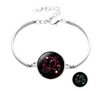 Generisch - Pulsera de color rosa para hombre, diseño de anillos de fantasía en pulseras y accesorios para hombres, frases 2 clásicas, pulsera apilable anillos, talla única, Metal