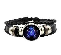 Generisch Pulsera de constelación de 12 estrellas - Pulsera de constelación del zodiaco - Pulsera unisex de piel para adultos, Siehe Beschreibung, Ver descripción, Ver descripción