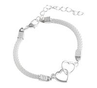 Generisch Pulsera de corazón creativa de oro y plata 925 para mujer, talla única, Metal, No es una piedra preciosa