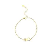 Generisch Pulsera de corazón Dainty Layering Bracelets for Women 18k Gold Plated Fashion Adjustable Chunky Cuban Paperclip Chain Bracelets Jewelry For Women Girls Damen Uhren Lederarmband, talla