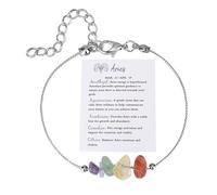 Generisch Pulsera de cristal con signo del zodiaco, regalo de cumpleaños, Géminis, Leo, Sagitario, regalos, tobilleras, regalo del signo del zodiaco, pulsera de piedra natural para mujer de talla