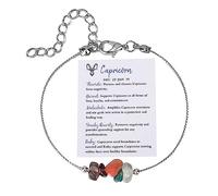Generisch Pulsera de cristal con signo del zodiaco, regalo de cumpleaños, Géminis, Leo, Sagitario, regalos, tobilleras, regalo del signo del zodiaco, pulsera de piedra natural para mujer de talla