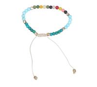 Generisch Pulsera de cuentas de chakras, piedra natural, cuerda trenzada de curación, equilibrio, pulsera con cuentas de 2 mm, cadena de mano para mujeres, chakras