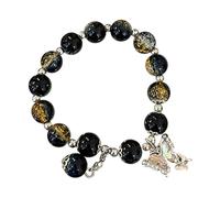 Generisch Pulsera de cuentas de coral para mujer, cuentas de cristal, pulsera de mariposa, amuleto de mariposa, pulsera para mujeres, pulsera de alarma para personas mayores, talla única, Vidrio, No