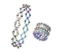 Generisch Pulsera de cuerda náutica retráctil, pulsera ajustable transformadora, anillo plegable, retráctil, pulsera de anillo telescópico, para mujer, hombre, joyería, regalo pulsera con cierre, A