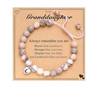 Generisch Pulsera de cuero azul para mujer con colgante de letra es un regalo de cumpleaños perfecto para el primer día escolar. Pulsera de oración, talla única, Plástico, No es una piedra preciosa