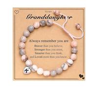 Generisch Pulsera de cuero azul para mujer con colgante de letra es un regalo de cumpleaños perfecto para el primer día escolar. Pulsera de oración, talla única, Plástico, No es una piedra preciosa