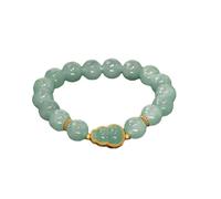 Generisch Pulsera de cuero calavera mujeres jade oro pulseras jade pulsera elegante regalo de joyería para mujeres pulsera mejor amiga, talla única, Metal, No es una piedra preciosa