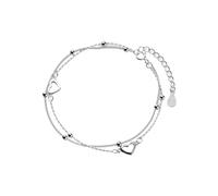 Generisch Pulsera de dama de honor con cuentas redondas, corazón hueco, decoración a mano, reloj ajustable para mujer con pulsera elástica, talla única, Cobre, No es una piedra preciosa
