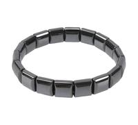 Generisch Pulsera de hematita para hombre - elástica negra ajustable | Pulsera de cuentas de piedra obsidiana para hombres y mujeres, uso diario, viajes, trabajo, regalo de cumpleaños