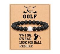 Generisch Pulsera de hombre con perlas - Pulsera deportiva estilo hockey | Joyas motivacionales con colgante, elegante pulsera para, accesorio de, idea de regalo, favores, calcetines de Navidad