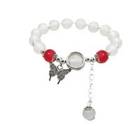 Generisch - Pulsera de muñeca con 4 joyas de diseño gris para acero con varios conjuntos de anillos, talla única, Plástico