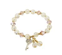Generisch Pulsera de pareja enamorada para 2 pulseras de perlas personalizadas, multicapa, ajustable, pulsera colorida con podómetro, A, Acero aleado