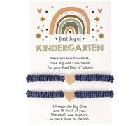 Generisch - Pulsera de perlas con frases de joyería tejida a mano amor pareja amistad padre hijo mano cuerda corazón pulsera regreso a la escuela regalo 2pc mamá 8 pareja para con anillos, talla única