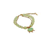Generisch Pulsera de piedras preciosas para mujer, pulsera de jade de oro para mujer, pulsera de jade de oro, elegante regalo de joyería para mujeres, cuerpo azul marino, talla única, Metal, No es una