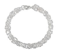 Generisch Pulsera de plata de ley con cadena para banquete, regalo de pulsera, cuerda manual, talla única, Acero inoxidable, No es una piedra preciosa