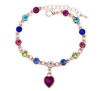 Generisch - Pulsera de plata natural para plata y joyas surtidas, pulsera de amor europea y americana, pulsera clásica rosa, talla única, Vidrio
