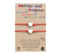 Generisch - Pulsera de plata para pareja de rodonita para niños y niñas, pulsera de corazón de plata para mensajes, joyas, talla única, Metal