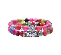 Generisch Pulsera de reloj para hombre, pulsera de piedra natural, pulsera de perlas de piedra volcánica, lápiz rojo E, versátil pulsera de actividad para parejas