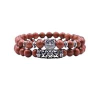 Generisch Pulsera de reloj para hombre, pulsera de piedra natural, pulsera de perlas de piedra volcánica, lápiz rojo E, versátil pulsera de actividad para parejas, Einheitsgröße, Acrílico, No es una