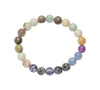Generisch Pulsera de silicona blanca Star Bracelet Eight Planets Natural Stone Bracelet Unisex Beaded Bracelet, 8 mm Natural Stone Tooth Fitness Pulsera, talla única, Cristal artificial, No es una