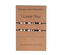 Generisch Pulsera familiar I Love You Cute Geschenke Relationships Matching Bracelets Lippiercing joyas, talla única, Cuerda de cera, No es una piedra preciosa