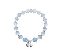 Generisch Pulsera gris con cuerda de mano para estudiantes, todo a juego, talla única, Cristal artificial, No es una piedra preciosa