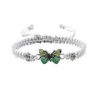 Generisch Pulsera infantil para adolescentes, cordón ajustable, pulseras de mariposa para mujer, bonitas pulseras de mariposas, bonitas pulseras de abalorios, talla única, Cuerda de alambre, No es una