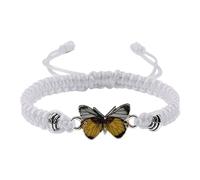 Generisch Pulsera infantil para adolescentes, cordón ajustable, pulseras de mariposa para mujer, bonitas pulseras de mariposas, bonitas pulseras de abalorios, talla única, Cuerda de alambre, No es una