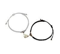 Generisch Pulsera Natural 4 4 Anillos Pulseras His And Hers Adjustable 8 Love Heart Bracelet Jewelry Junco Pulsera Pareja Ancho Mensaje Anillos, A, Metal