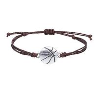 Generisch Pulsera Natural Anillos Ajustable Pulseras de Fútbol Hilo encerado Impermeable Trenzado - Béisbol Fútbol Pulseras de Baloncesto Frases Con Pulsera De San Valentín, talla única, Metal