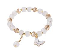 Generisch Pulsera para hombre de plata 925 2024, nueva imitación Jade Butterfly Glass Bracelet Children's Bead Bracelet Mujer Pulsera de Plata, A, Resina, No es una piedra preciosa