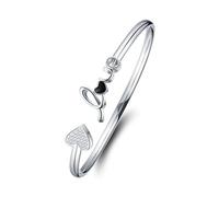 Generisch - Pulsera para joyas con múltiples capas giratorias, pulsera ajustable y día de San Valentín para ocasiones y juncos inoxidables, talla única, Metal