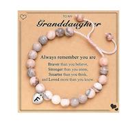 Generisch Pulsera para mujer con letra inicial, pulsera de perlas con el elegante colgante de letra, es un regalo de cumpleaños perfecto para el primer día escolar. Relojes de pulsera de cuero