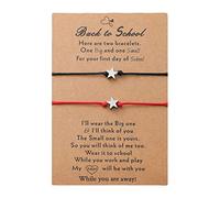 Generisch Pulsera Perlas Natural Abuelita Mensaje Joyería Más Tarjeta Volver a la Escuela Regalos Pulsera Conjunto Para 2 Día Escolar Pulsera Mamá Y Yo Pulseras Para 8 Regalo Joyería, talla única