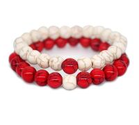 Generisch Pulsera roja para enamorados, regalo a juego, pulseras con grabado para niños y niñas, talla única, Cobre, No es una piedra preciosa