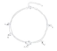 Generisch Pulsera tobillera de red de pesca para mujer, plata de ley, ajustable, delfines, tobilleras, joyas de delfines, regalos para mujeres, niñas, relojes con correa de cuero ancha, talla única