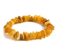 Generisch Pulsera unisex de ámbar báltico para adultos, joyería hecha a mano, tamaño de muñeca de 15 a 19 cm, Medium, Caucho, Ámbar