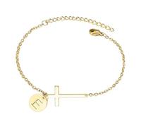 Generisch Pulseras de mujer y gato | Pulsera inicial de oro personalizada para niñas adolescentes, pulsera de diseño moderno y elegante para cuerda, talla única, Aleación de cinc, No es una piedra