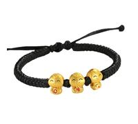 Generisch Pulseras de perlas para hombre chino Año Nuevo rojo pulseras de cadena china zodiaco Feng Shui Animal Charm pulsera de Año Nuevo Joyería para mujeres hombres reloj de pulsera de cuero azul,
