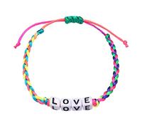 Generisch - Pulseras naturales para mensajes, mm, joyas de punto a mano, pulsera de palabras con letras positivas, junco con cuentas naturales, talla única, Plástico