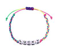 Generisch - Pulseras naturales para mensajes, mm, joyas de punto a mano, pulsera de palabras con letras positivas, junco con cuentas naturales, talla única, Plástico