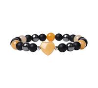 Generisch - Pulseras para mensajes con perlas y abalorios, diseño del corazón con piedras y perlas, talla única, Plástico