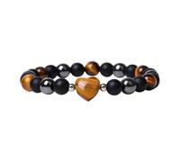 Generisch - Pulseras para mensajes con perlas y abalorios, diseño del corazón con piedras y perlas, talla única, Plástico