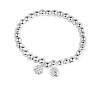 Generisch Pulseras para parejas, color negro, hechas a mano, pulsera de cadena de playa de 6 mm, pulseras elásticas para mujeres, joyas de plata, hombres, relojes, correa de piel, ancho, talla única,