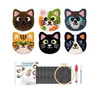 Generisch Punch Needle Coaster Kit, Portable Yarn Embroidery Stitching Set, Crafting Made Simple, Special Coaster Fun, for Adults and Beginners, Multi-Functional Crafting Tools, 3.94 pulgadas